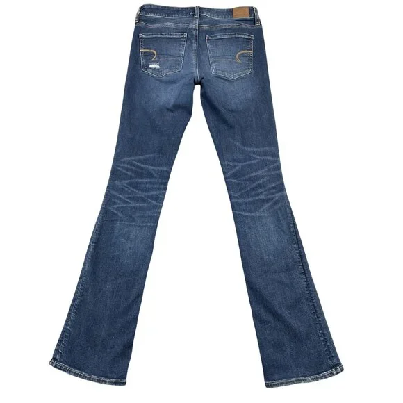 American Eagle Jeans Womens 6 Skinny Kick Super Stretch Distressed Denim - Picture 2 of 10